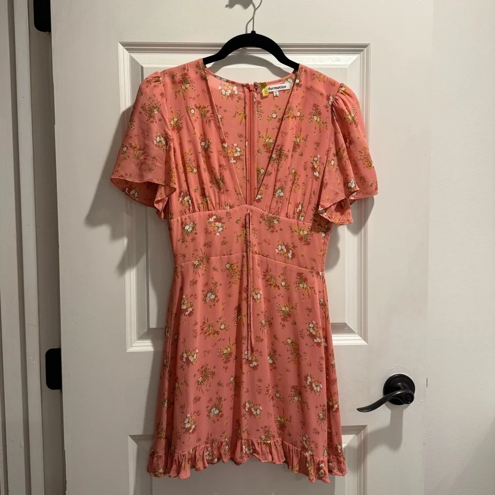Reformation Mya Dress pink ruffled, size 6 - Picture 2 of 6